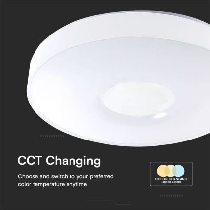Iluminação de teto LED com regulação LED/60W/230V 3000-6500K 49,5 cm branco + comando