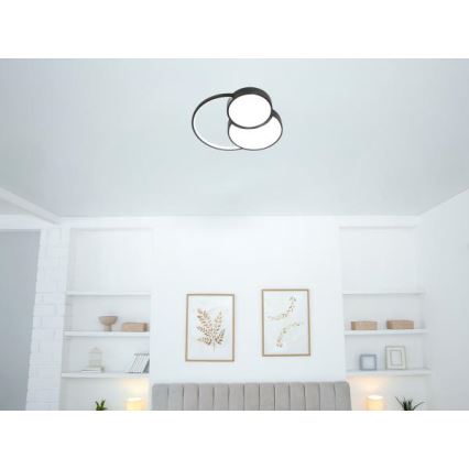 Iluminação de teto LED com regulação LED/60W/230V 3000-6500K preto + comando