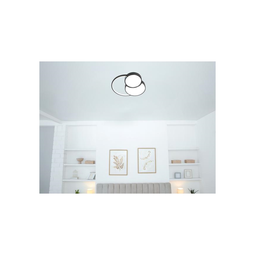 Iluminação de teto LED com regulação LED/60W/230V 3000-6500K preto + comando