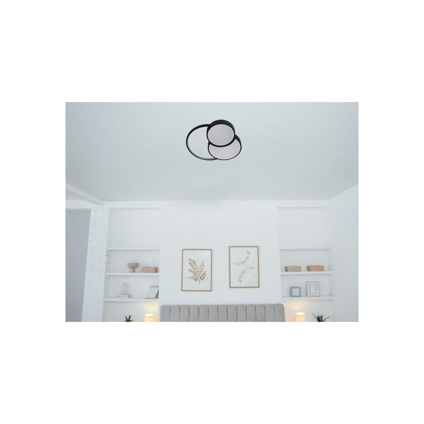 Iluminação de teto LED com regulação LED/60W/230V 3000-6500K preto + comando