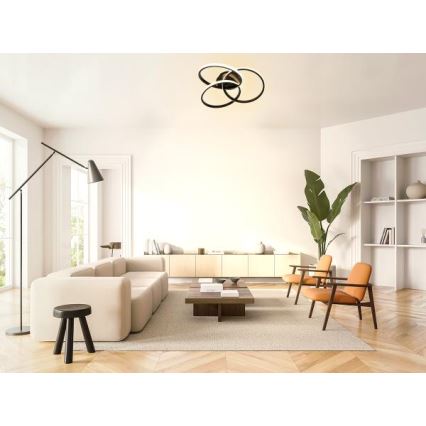 Iluminação de teto LED com regulação LED/70W/230V 3000-6500K preto + comando