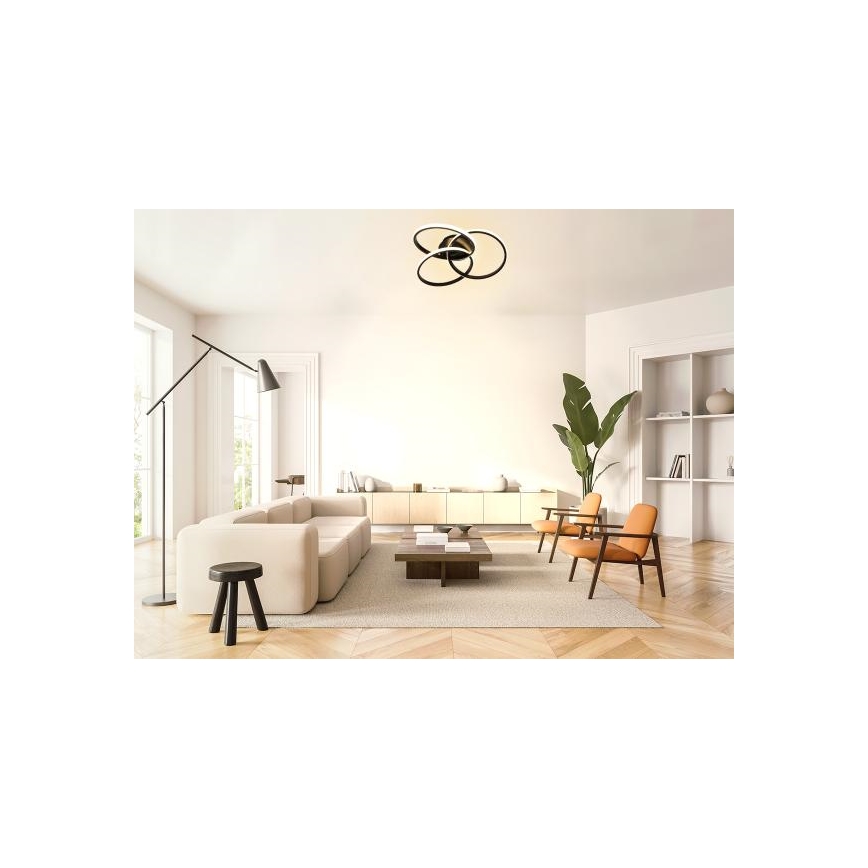 Iluminação de teto LED com regulação LED/70W/230V 3000-6500K preto + comando