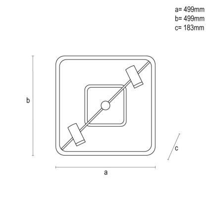 Iluminação de teto LED com regulação LED/70W/230V 3000-6500K preto + comando