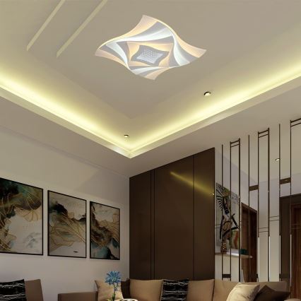 Iluminação de teto LED com regulação LED/75W/230V 3000-6500K 49,5x49,5 cm + comando