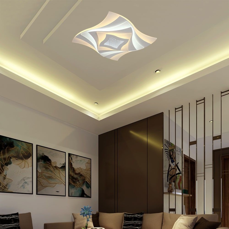 Iluminação de teto LED com regulação LED/75W/230V 3000-6500K 49,5x49,5 cm + comando