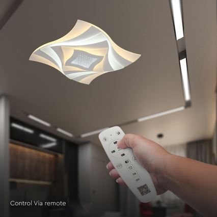 Iluminação de teto LED com regulação LED/75W/230V 3000-6500K 49,5x49,5 cm + comando