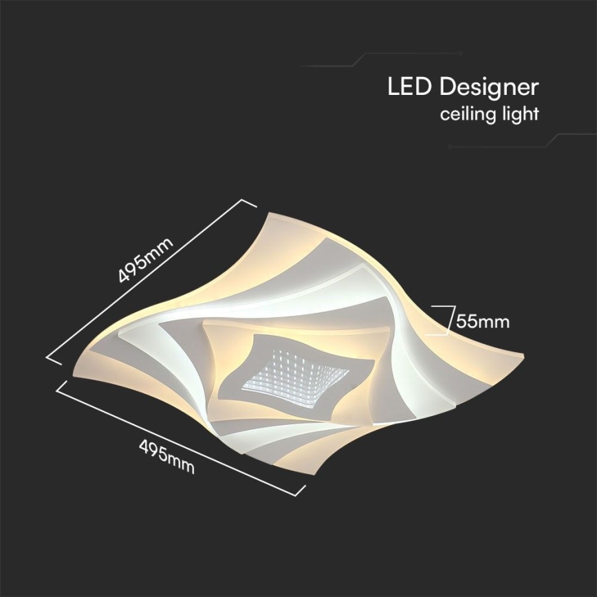 Iluminação de teto LED com regulação LED/75W/230V 3000-6500K 49,5x49,5 cm + comando