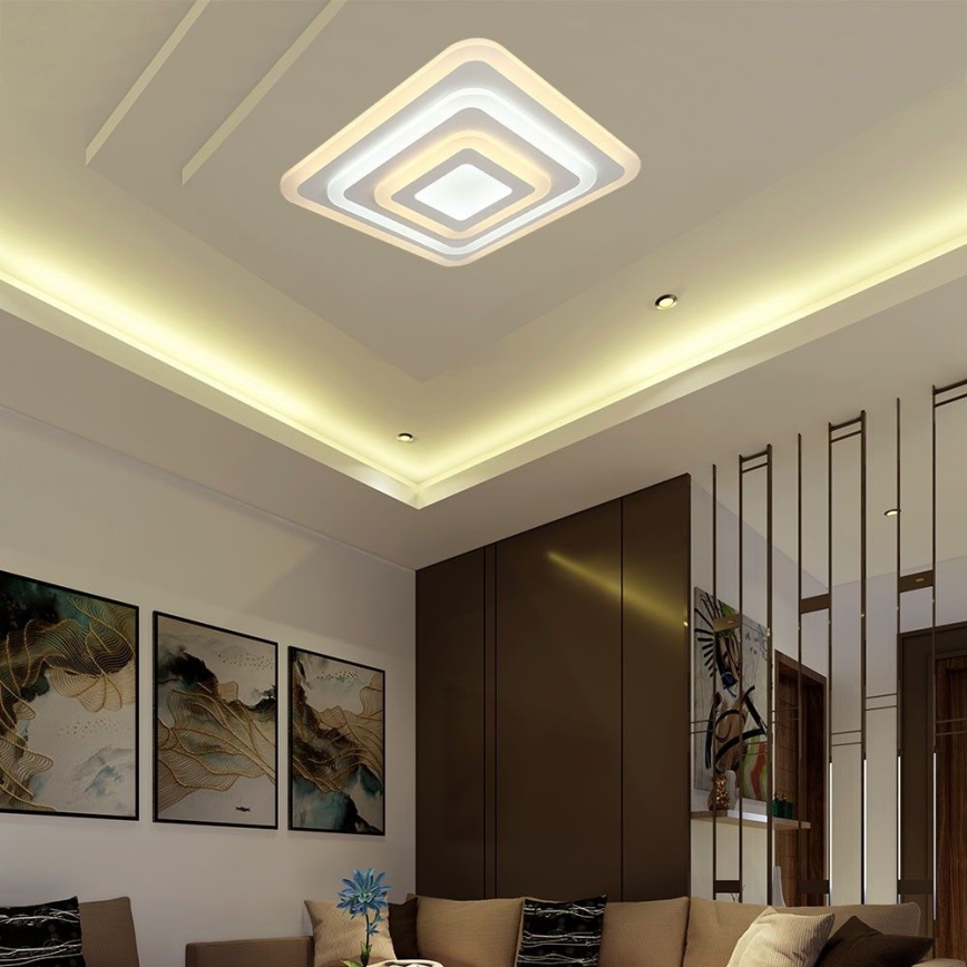 Iluminação de teto LED com regulação LED/77W/230V 3000-6500K 49,5x49,5 cm + comando