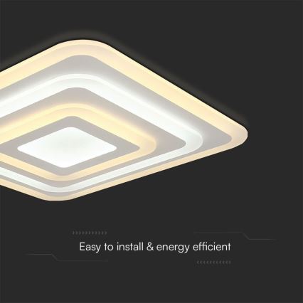 Iluminação de teto LED com regulação LED/77W/230V 3000-6500K 49,5x49,5 cm + comando