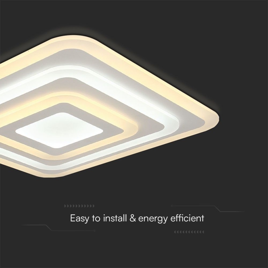 Iluminação de teto LED com regulação LED/77W/230V 3000-6500K 49,5x49,5 cm + comando