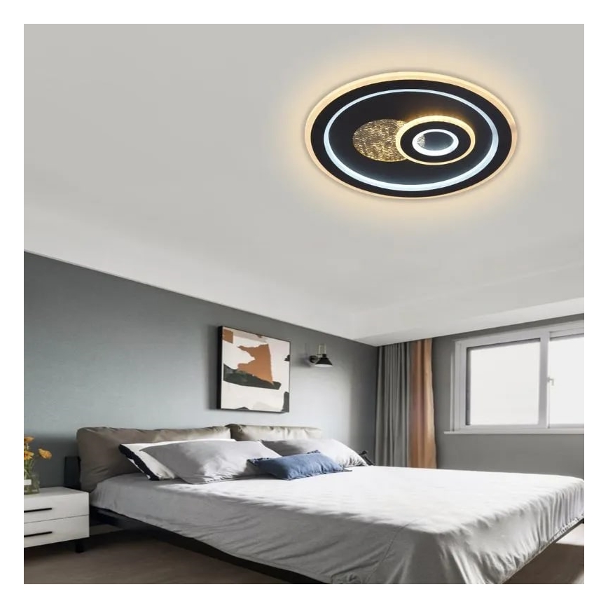 Iluminação de teto LED com regulação LED/95W/230V 3000-6500K preto + controlo remoto