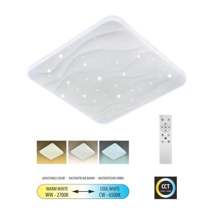 Iluminação de teto LED com regulação NERIS LED/60W/230V 2700-6500K 53x53 cm + comando