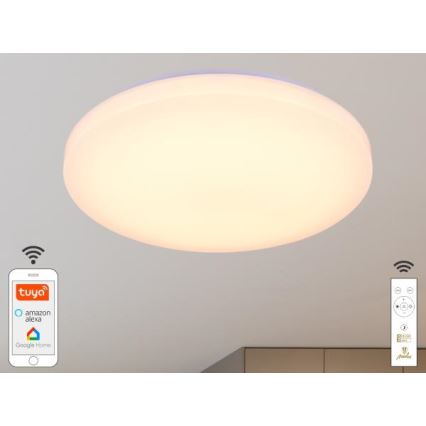 Iluminação de teto LED com regulação OPAL LED/48W/230V 2700-6500K Wi-Fi Tuya branco + comando