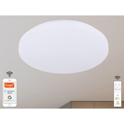 Iluminação de teto LED com regulação OPAL LED/48W/230V 2700-6500K Wi-Fi Tuya branco + comando