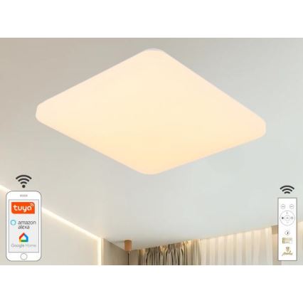 Iluminação de teto LED com regulação OPAL LED/48W/230V 2700-6500K Wi-Fi Tuya branco + comando