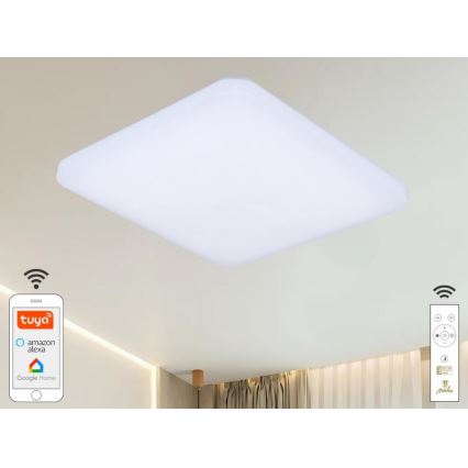 Iluminação de teto LED com regulação OPAL LED/48W/230V 2700-6500K Wi-Fi Tuya branco + comando
