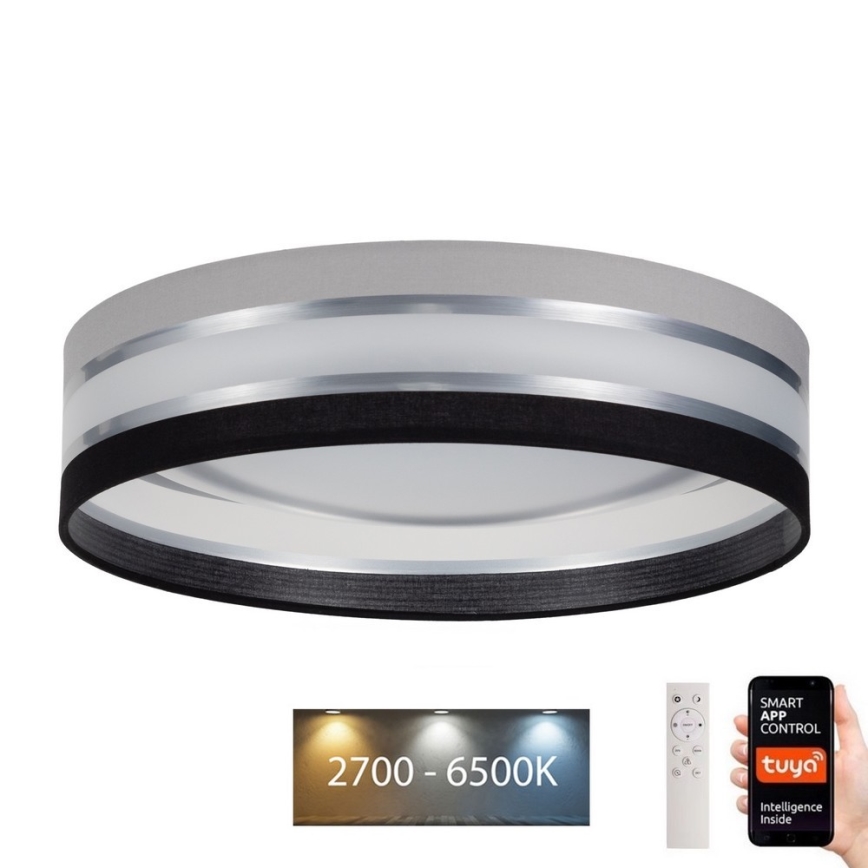 Iluminação de teto LED com regulação SMART CORAL LED/24W/230V Wi-Fi Tuya preto/cinzento + comando