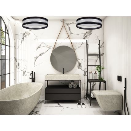 Iluminação de teto LED com regulação SMART CORAL LED/24W/230V Wi-Fi Tuya preto + controlo remoto