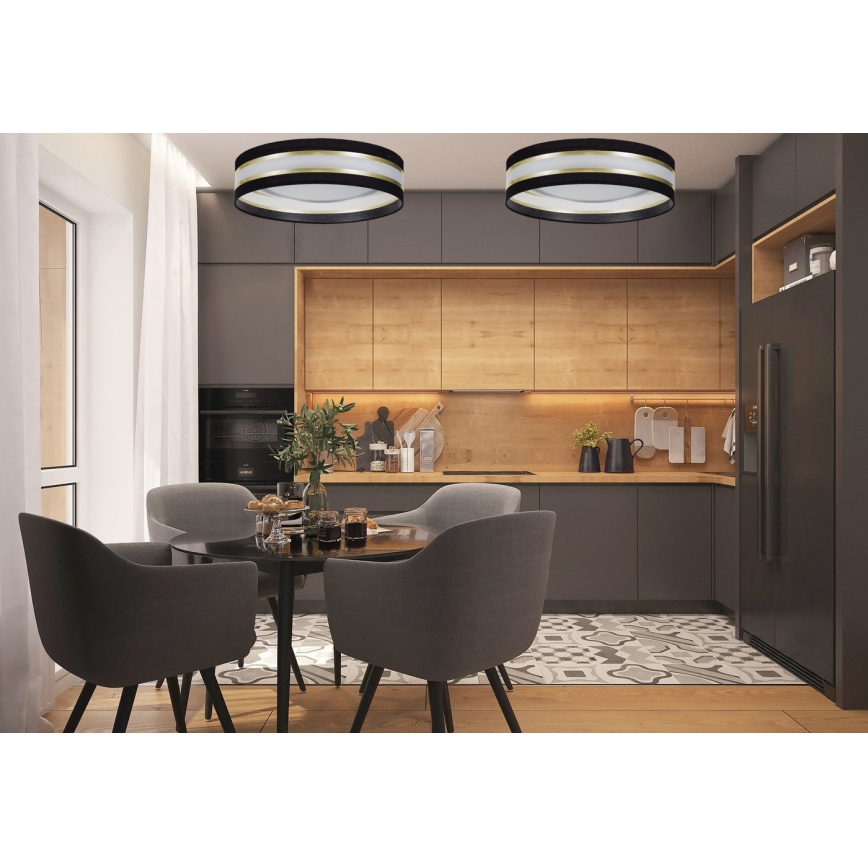 Iluminação de teto LED com regulação SMART CORAL LED/24W/230V Wi-Fi Tuya preto + controlo remoto