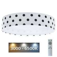 Iluminação de teto LED com regulação SMART GALAXY KIDS LED/24W/230V 3000-6500K pontos branco/preto + controlo remoto