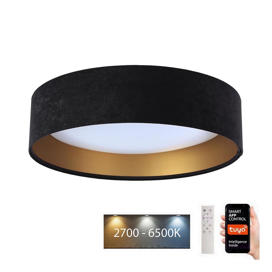 Iluminação de teto LED com regulação SMART GALAXY LED/24W/230V d. 45 cm 2700-6500K Wi-Fi Tuya preto/dourado + controlo remoto