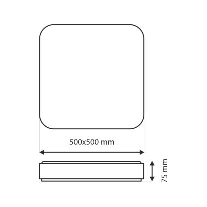 Iluminação de teto LED com regulação UNA LED/60W/230V 2700-6500K 50x50 cm + comando