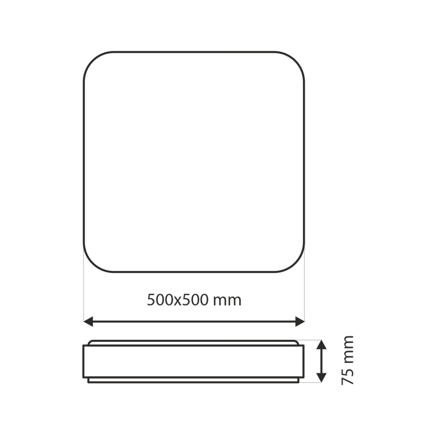 Iluminação de teto LED com regulação UNA LED/60W/230V 2700-6500K 50x50 cm + comando