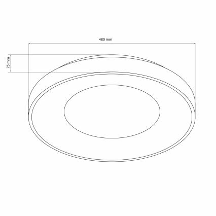 Iluminação de teto para casa de banho LED com regulação WITOLD LED/72W/230V diâmetro 48 cm 3000-6000K IP44 + comando