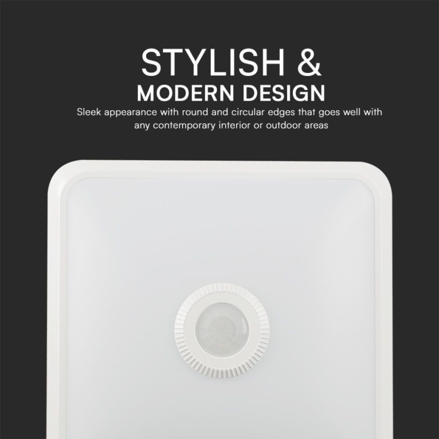 Iluminação de teto LED com sensor SAMSUNG CHIP LED/12W/230V 3000/4000/6000K 25x25 cm branco