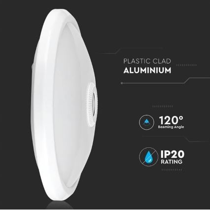 Iluminação de teto LED com sensor SAMSUNG CHIP LED/12W/230V 6400K diâmetro 29 cm