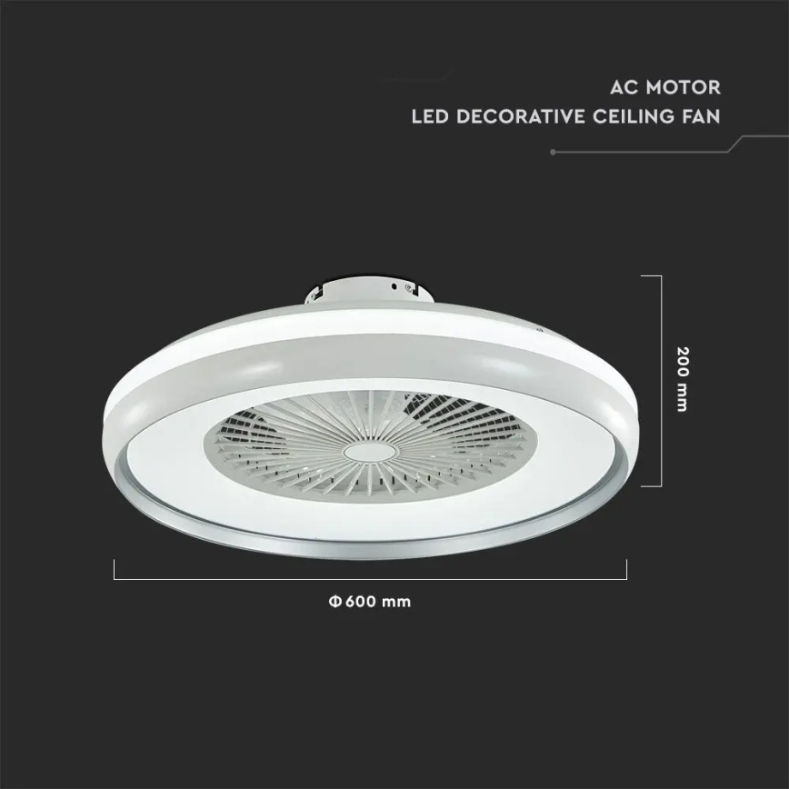 Iluminação de teto LED com uma ventoinha LED/45W/230V 3000/4000/6500K cinzento + comando