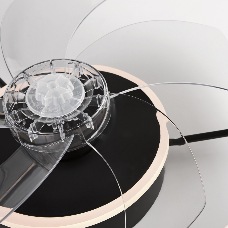 Iluminação de teto LED com regulação e ventoinha FARGO LED/37W/230V preto + comando