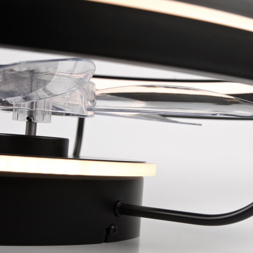 Iluminação de teto LED com regulação e ventoinha FARGO LED/37W/230V preto + comando