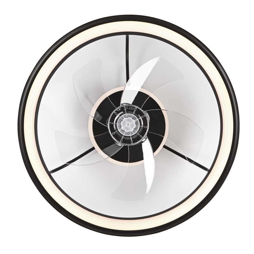 Iluminação de teto LED com regulação e ventoinha FARGO LED/37W/230V preto + comando