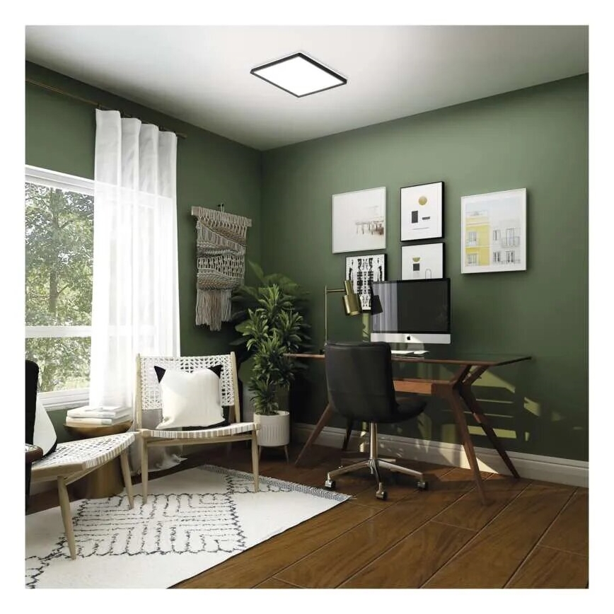 Iluminação de teto LED FLORI LED/18W/230V 4000K preto 29x29 cm