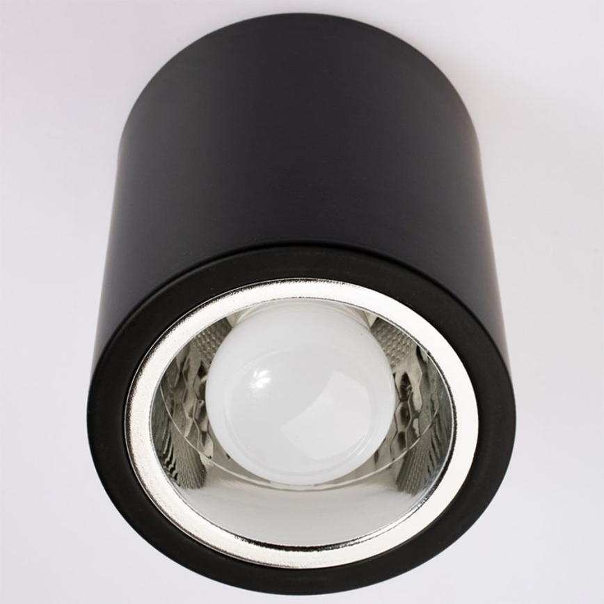 Iluminação de teto LED JUPITER 1xE27/6W/230V 120x98 mm preto
