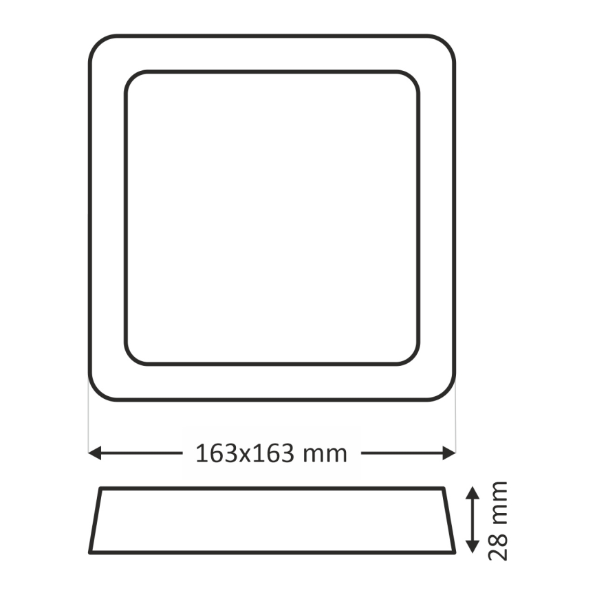 Iluminação de teto LED LED/12W/230V 2700K 16,3x16,3 cm branco
