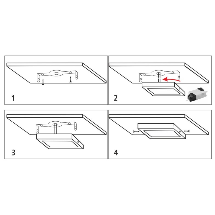 Iluminação de teto LED LED/12W/230V 2700K 16,3x16,3 cm branco