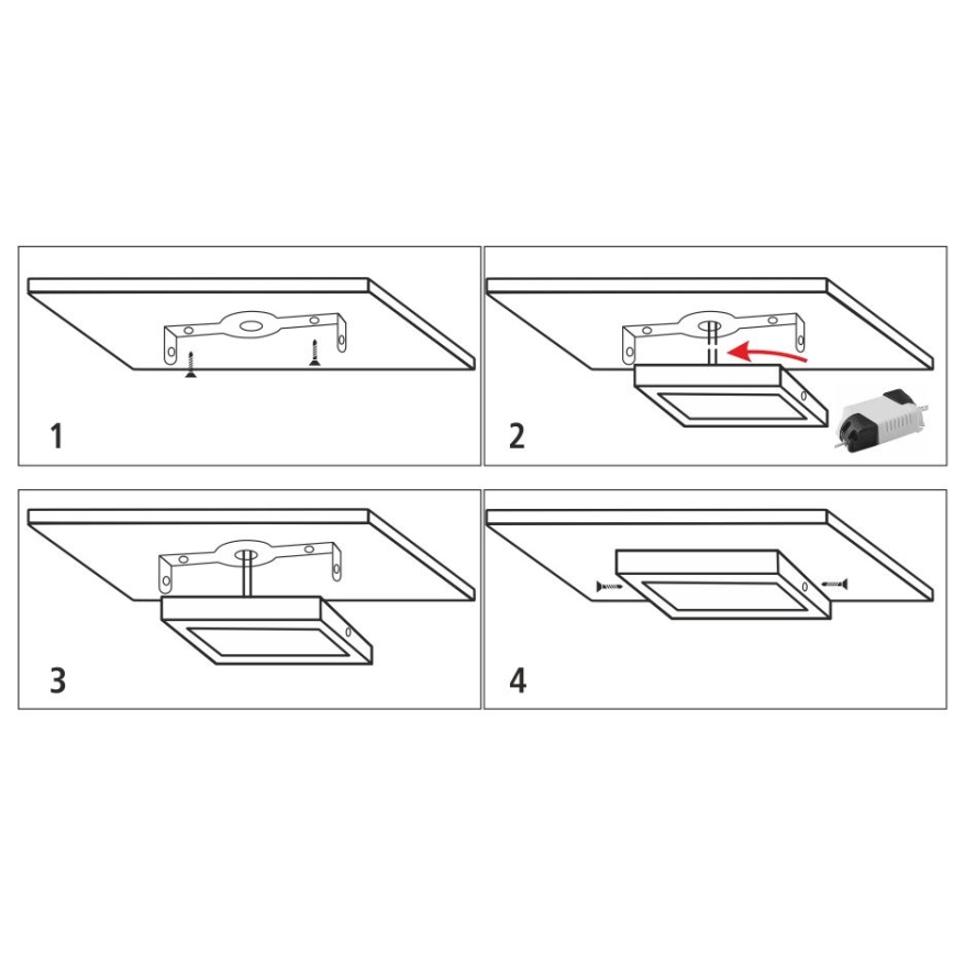 Iluminação de teto LED LED/12W/230V 4200K 16,3x16,3 cm branco