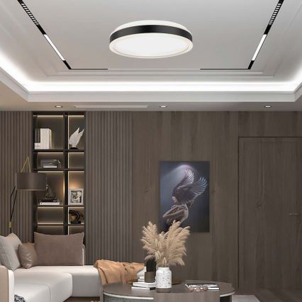Iluminação de teto LED LED/18W/230V 4000K diâmetro 35 cm preto