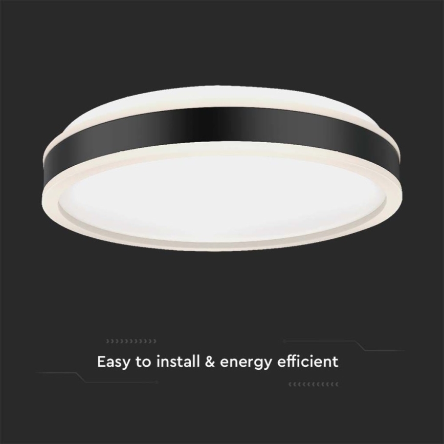 Iluminação de teto LED LED/18W/230V 4000K diâmetro 35 cm preto