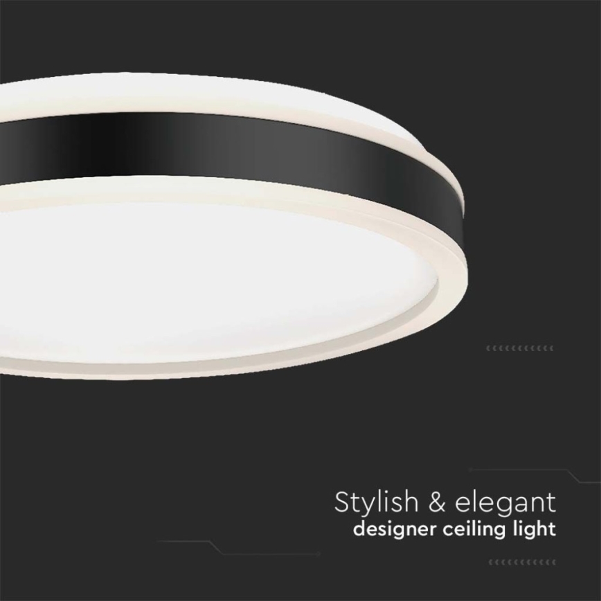 Iluminação de teto LED LED/18W/230V 4000K diâmetro 35 cm preto