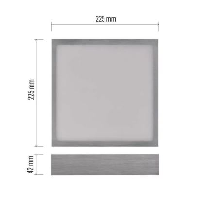 Iluminação de teto LED NEXXO LED/21W/230 3000/3500/4000K 22,5x22,5 cm cromado mate