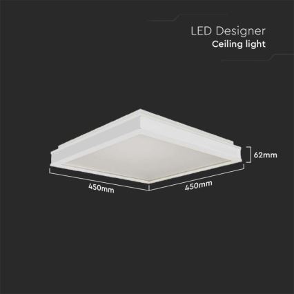 Iluminação de teto LED LED/24W/230V 4000K 45x45 cm branco