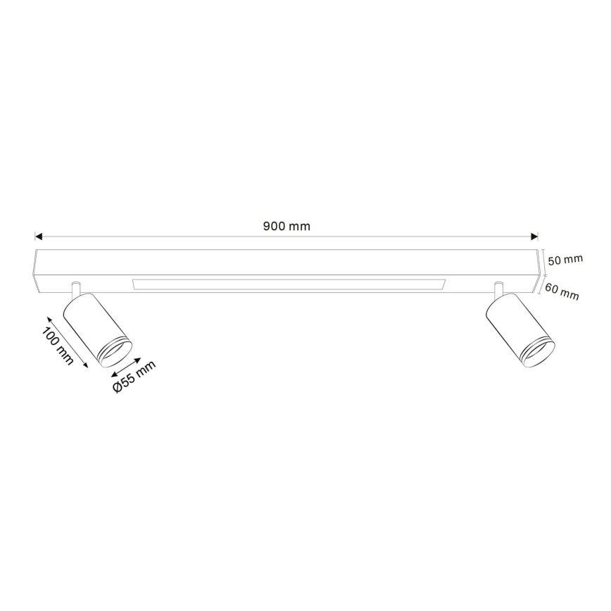 Iluminação de teto LED PARIS LED/24W/230V + 2xGU10/10W preto