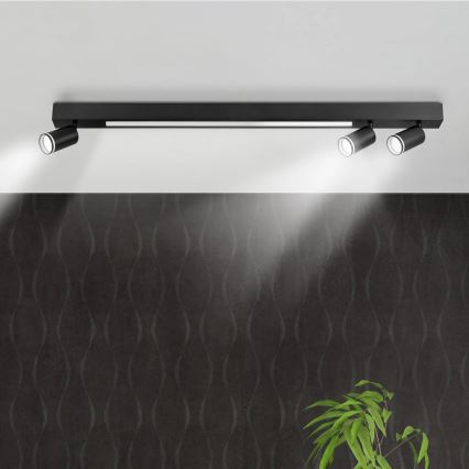 Iluminação de teto LED PARIS LED/24W/230V + 3xGU10/10W preto