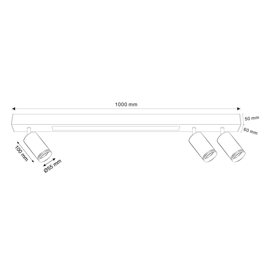 Iluminação de teto LED PARIS LED/24W/230V + 3xGU10/10W preto