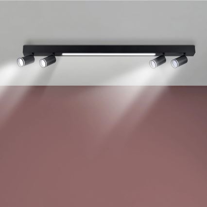 Iluminação de teto LED PARIS LED/24W/230V + 4xGU10/10W preto