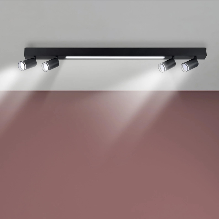 Iluminação de teto LED PARIS LED/24W/230V + 4xGU10/10W preto