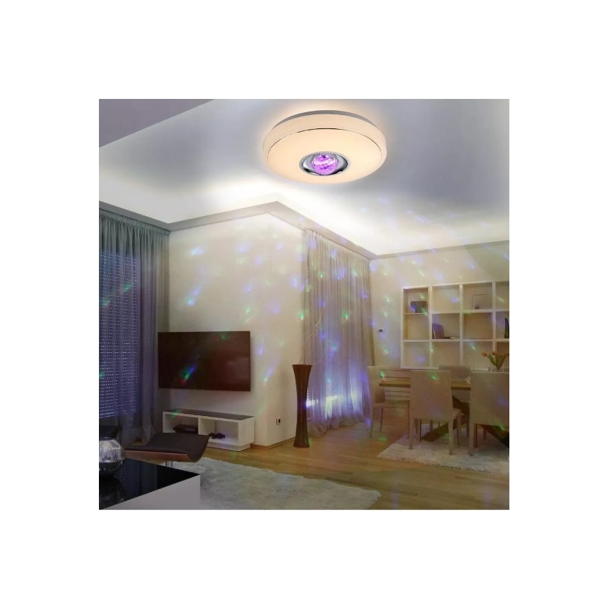 Iluminação de teto LED RGB com regulação MAGIC DISCO LED/18W/230V + controlo remoto